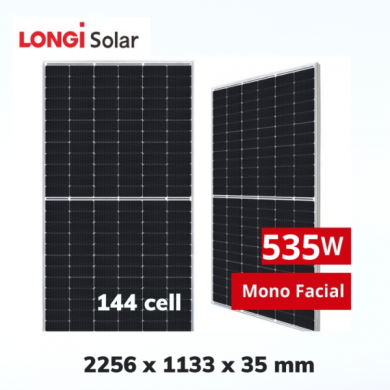 Pin Longi 535W | Tấm pin LONGI solar công suất cao hai mặt kính